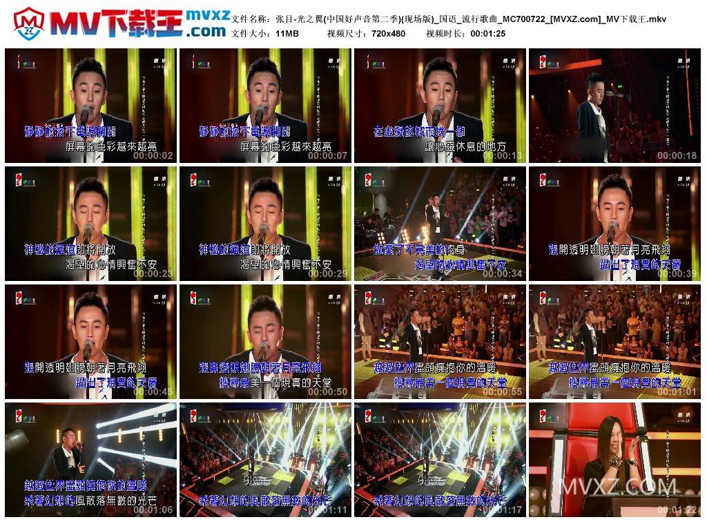 张目-光之翼(中国好声音第二季)(现场版)_国语_流行歌曲_MC700722